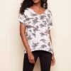 Charlie B Printed Knit Top - Grey Camo Apparel