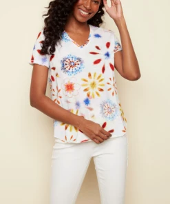 Charlie B Flower Printed Tee - Multicolor