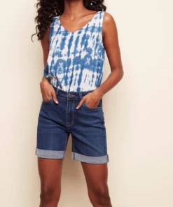 Charlie B Rolled Up Hem Short - Indigo Apparel