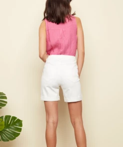 Charlie B Rolled Up Hem Short - White