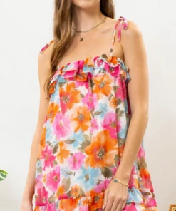 Blu Pepper Happy Flower Mini Dress Apparel