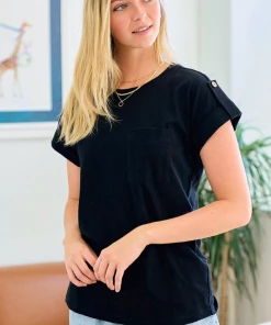 Doe & Rae Go To Top - Black (S-3X) Apparel