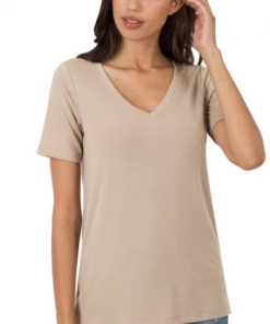 Zenana Basic V-Neck - Ash Mocha (S-3X)