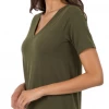 Zenana Tops Basic V-Neck - Dark Olive (S-3X)