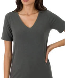 Zenana Tops Basic V-Neck - Ash Grey (S-3X)