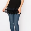 Origami Black Tank With Lace Apparel