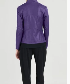 Clara Sun Woo Purple Liquid Leather Jacket
