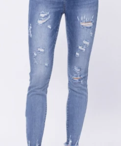 Judy Blue Ashley Destroyed Button Fly Skinny (3-15) & (14W-18W)
