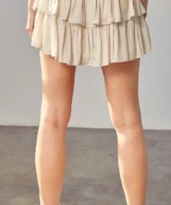 Mustard Seed Ruffle Skort - Light Beige Apparel