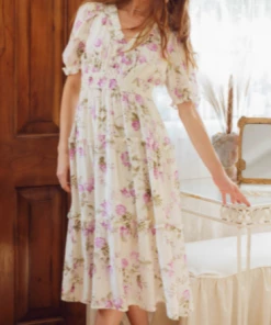 Blu Pepper Delilah Midi Dress - Pink Floral