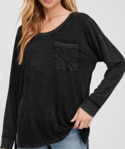 White Birch Mineral Washed T - Black (S-3X)