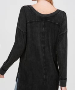 White Birch Mineral Washed T - Black (S-3X)