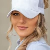Aili's Corner Camo Ponytail Hat - White Apparel