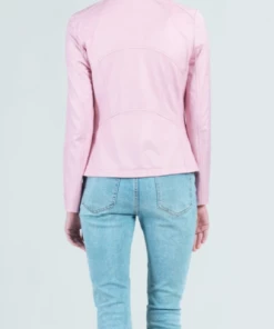 Clara Sun Woo Pink Liquid Leather Jacket