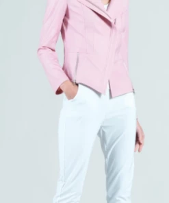 Clara Sun Woo Pink Liquid Leather Jacket