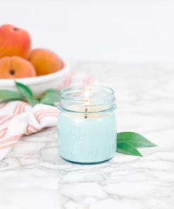 Antique Candle Co Georgia Peach 8 Oz Blue Jar Candle Antique Candle Company