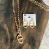 Zenzii Oval Pendant Paperclip Link Necklace - Matte Gold 2 Zenzii Oval Pendant Paperclip Link Necklace - Matte Gold