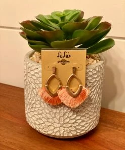 LeLa's Boutique Jewelry Peach Fan Earrings