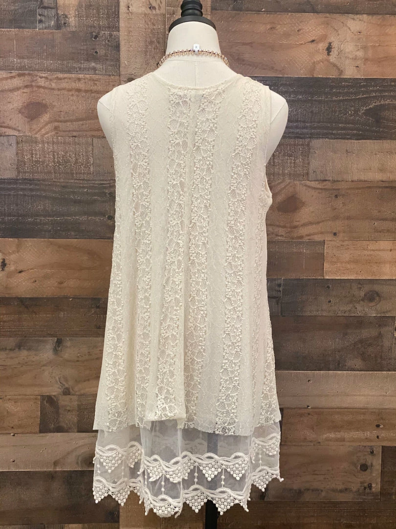Origami Tops All Lace Tunic - Beige 5 Origami Tops All Lace Tunic - Beige