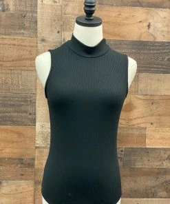 Mitto Shop Mock Neck Bodysuit - Black