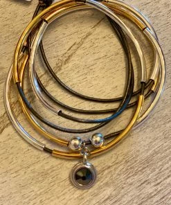 Lizzy James Girlfriend Metallic Gunmetal Extra Large Lizzy James Wrap Bracelets