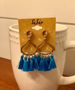 LeLa's Boutique Bright Blue Tassel Earrings