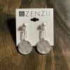 Jewelry Zenzii Paperclip Link With Circle Drop Earrings - Matte Silver 2 Jewelry Zenzii Paperclip Link With Circle Drop Earrings - Matte Silver