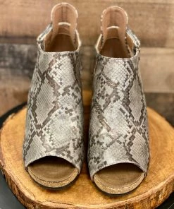 Corky Sunburst II Taupe Snake Wedge