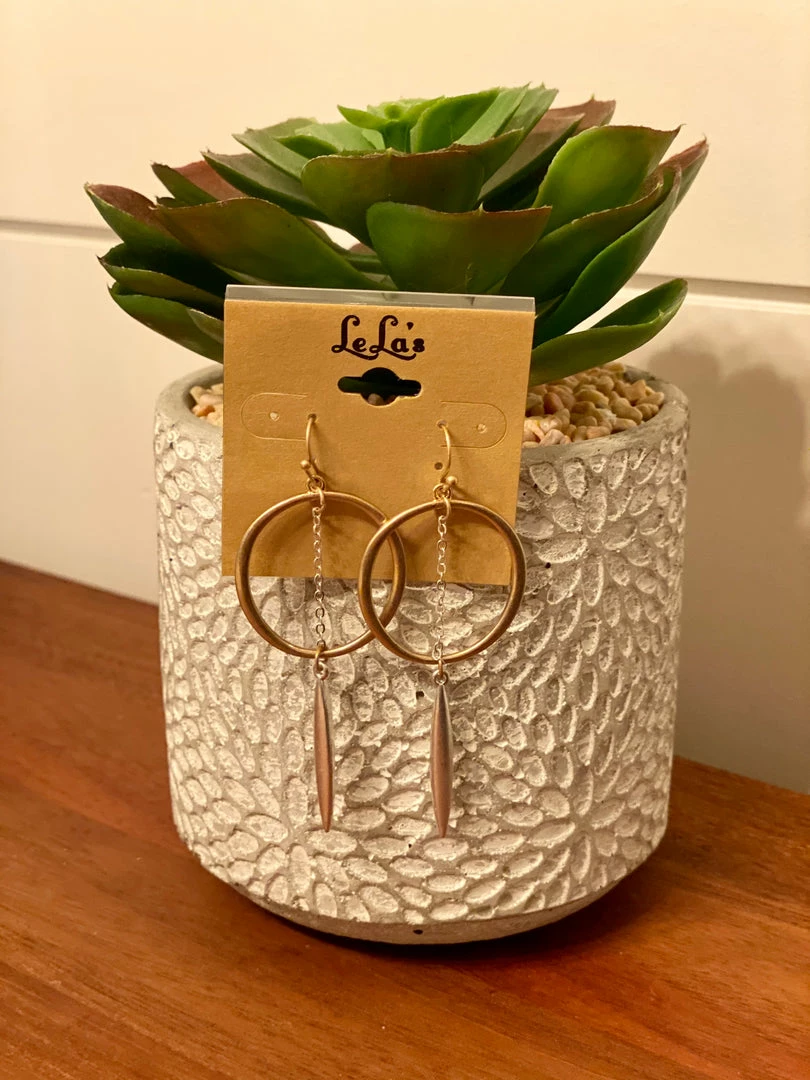 LeLa's Boutique Two Tone Drop Earrings 3 LeLa's Boutique Two Tone Drop Earrings