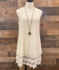 Origami Tops All Lace Tunic - Beige