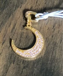 Jewelry Zenzii Crystal Moon Charm - Gold