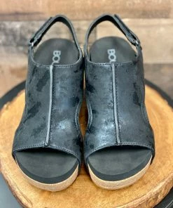 Corky Carley - Black Metallic Wedge Shoes