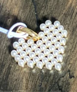 Zenzii Pearl Heart Charm - Gold Jewelry