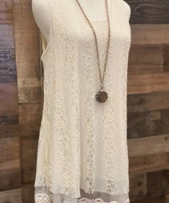 Origami Tops All Lace Tunic - Beige