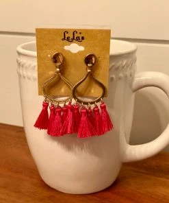 LeLa's Boutique Pink Tassel Earrings