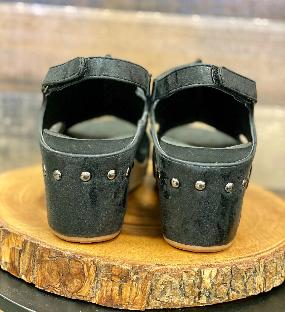 Corky Carley - Black Metallic Wedge Shoes 5 Corky Carley - Black Metallic Wedge Shoes