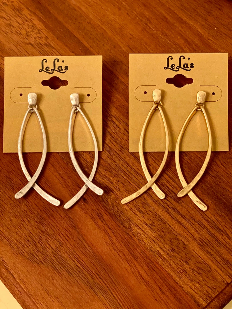 LeLa's Boutique Jewelry Gold Swoop Earrings 4 LeLa's Boutique Jewelry Gold Swoop Earrings