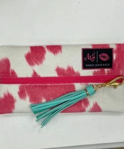 Makeup Junkie Bonnie And Hide Mini - Hot Pink Cowprint Makeup Junkie Bags