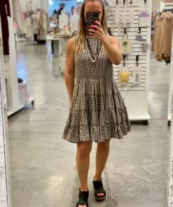 Mustard Seed Gingham Mini Dress