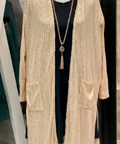 Kori Lovely Sequin Duster - Gold