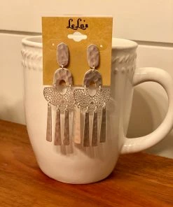 LeLa's Boutique Silver Impression Earrings Jewelry