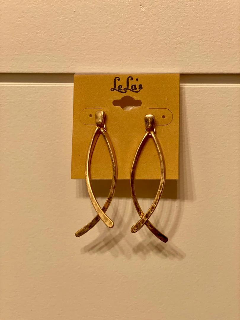 LeLa's Boutique Jewelry Gold Swoop Earrings 3 LeLa's Boutique Jewelry Gold Swoop Earrings