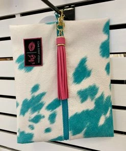 Makeup Junkie Bags Makeup Junkie Bonnie & Hyde Small - Turquoise Cowprint