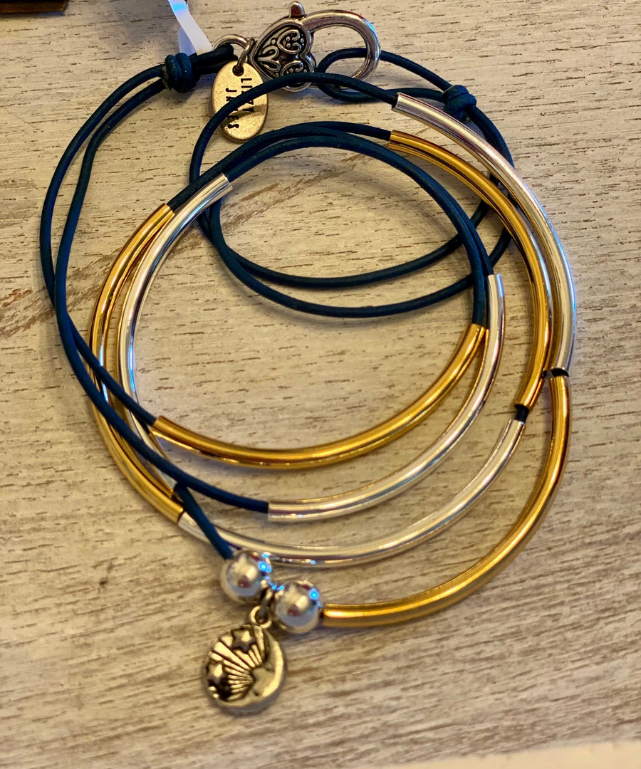 Lizzy James Lizzy James Wrap Bracelets Girlfriend Natural Bright Blue Medium 3 Lizzy James Lizzy James Wrap Bracelets Girlfriend Natural Bright Blue Medium